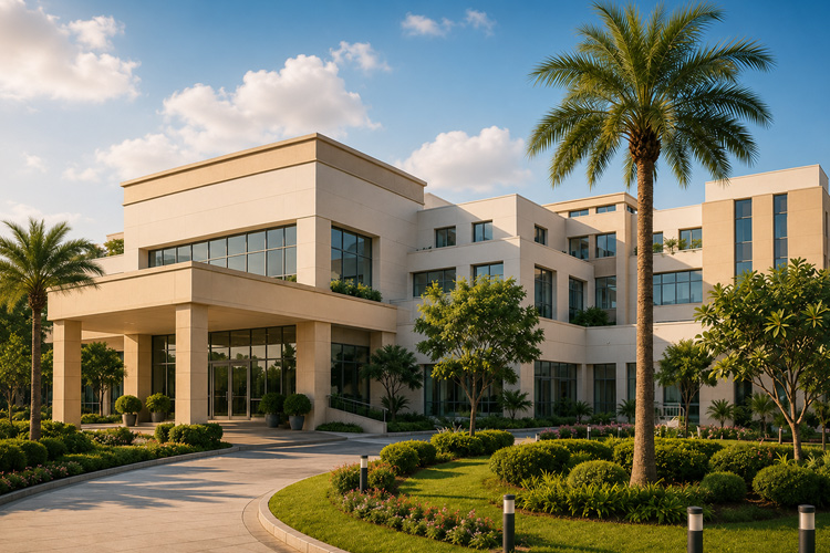 Modern healthcare facility building exterior
